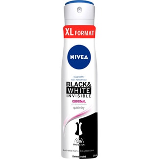 desodorante Black & White Invisible Original anti-transpirante y anti-manchas blancas 48h spray 250 ml - Nivea