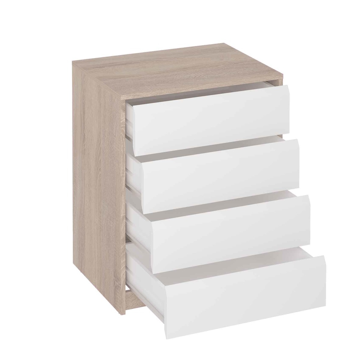 Cajonera Melamina 4 Cajones Blanco / Roble-2