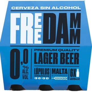 Cerveja sem Álcool Pack 6 garrafa 25 cl - Free Damm