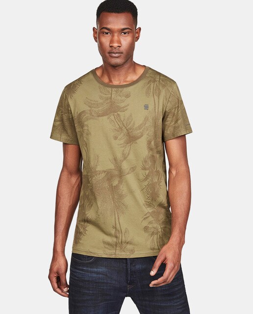 Camiseta de hombre G Star Raw verde militar de manga corta Camisa Hombre Manga Corta Marca G Star de segunda mano por