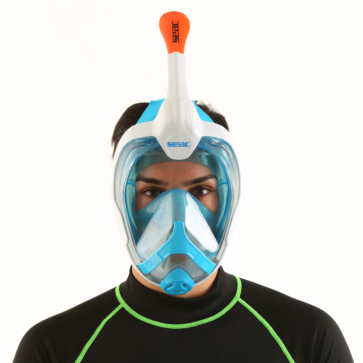Máscara de Mergulho Grande Facial Magica Tamanho S-M Branco / Azul-9