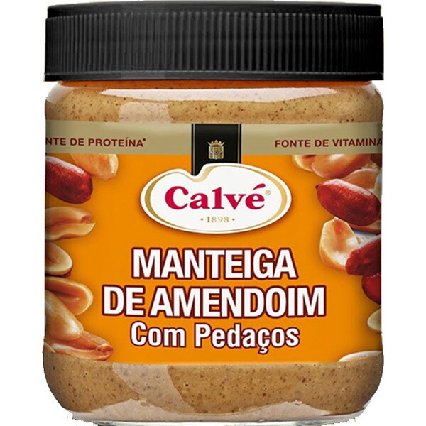Calvé Manteiga de Amendoim com Pedaços embalagem 210 g