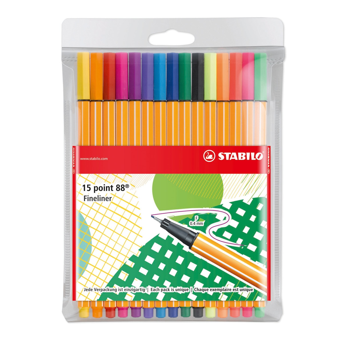 Pack Just Like You de 10 Rotuladores + 5 Rotuladores neón Punta Fina point 88 STABILO Multicolor Multicolor-4