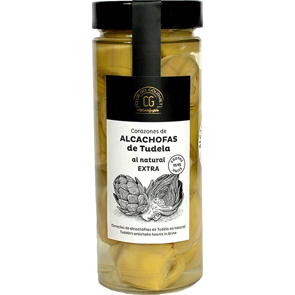 corazones de alcachofas de Tudela al natural 11-15 frutos frasco 325 g neto escurrido