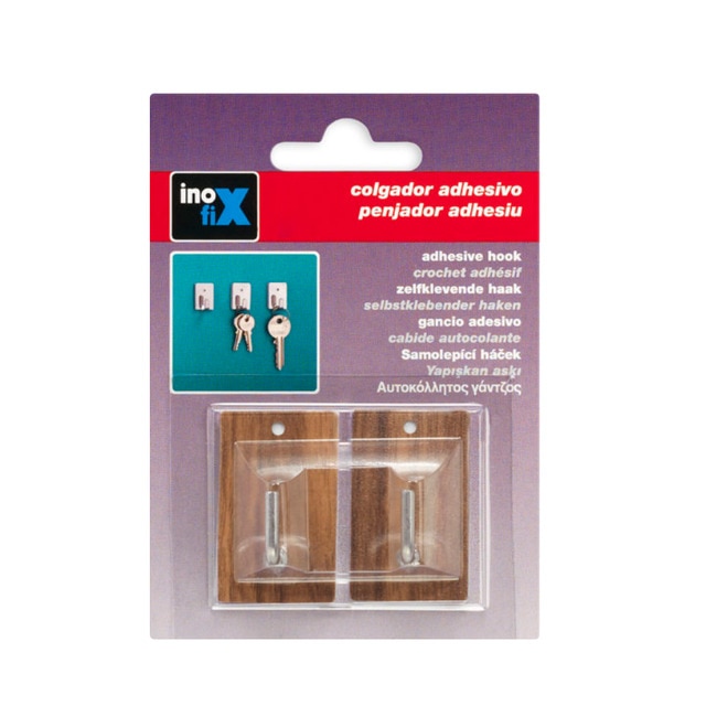 Colgador Adhesivo Basic Mini - 2 Uds Madera-2