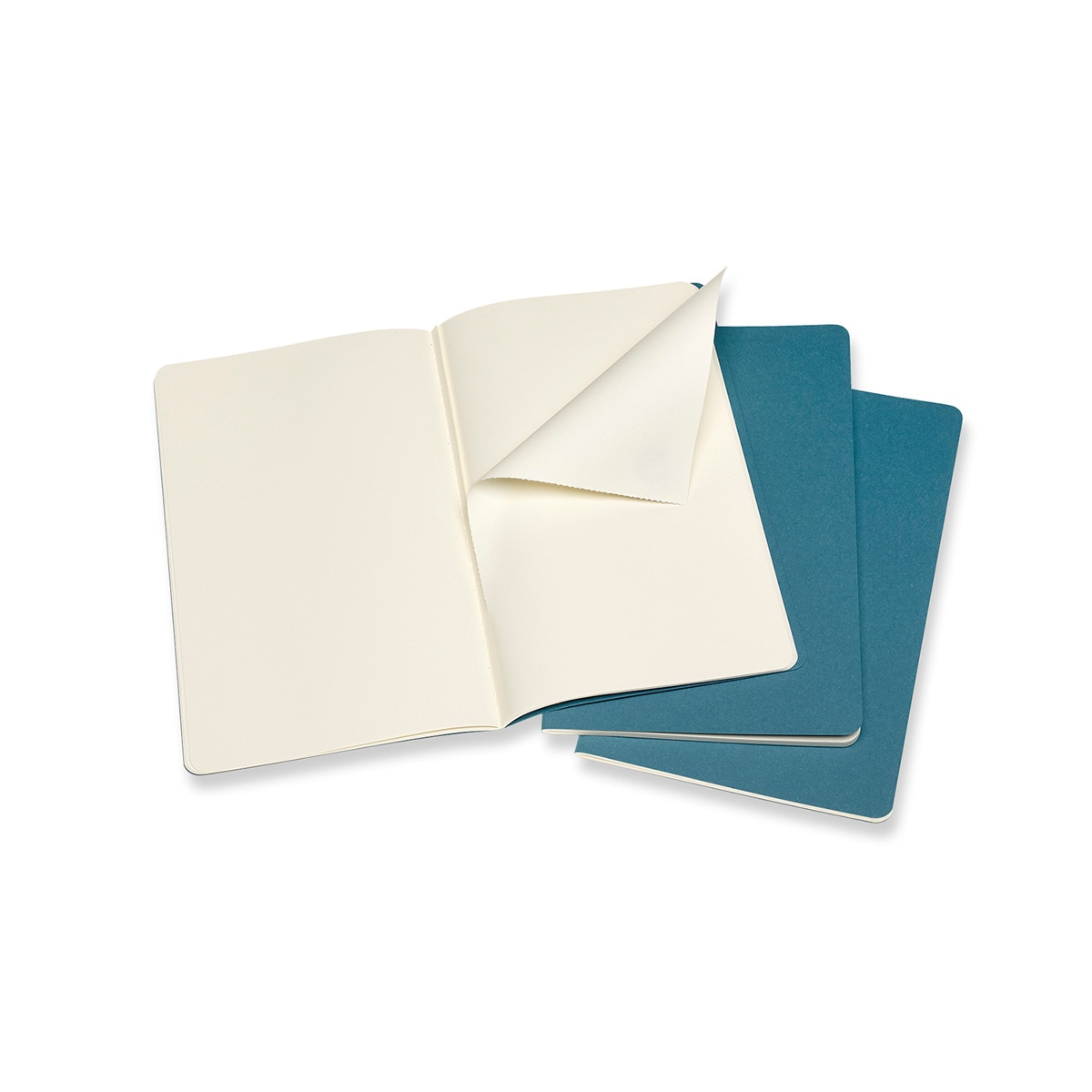 Conjunto de 3 Blocos de Folhas Lisas Moleskine Rosa Azul-2