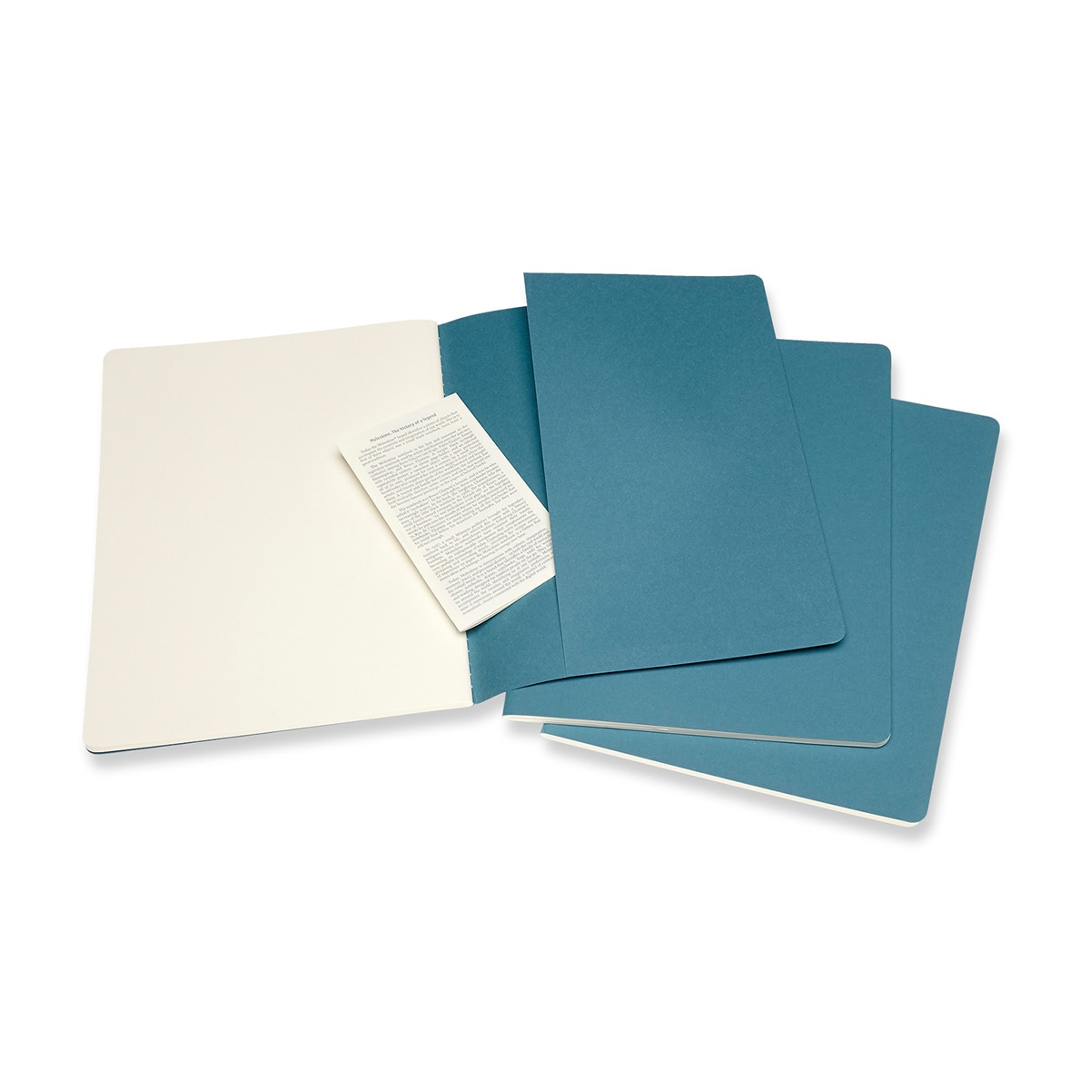 Conjunto de 3 Blocos de Folhas Lisas Moleskine Rosa Azul-2