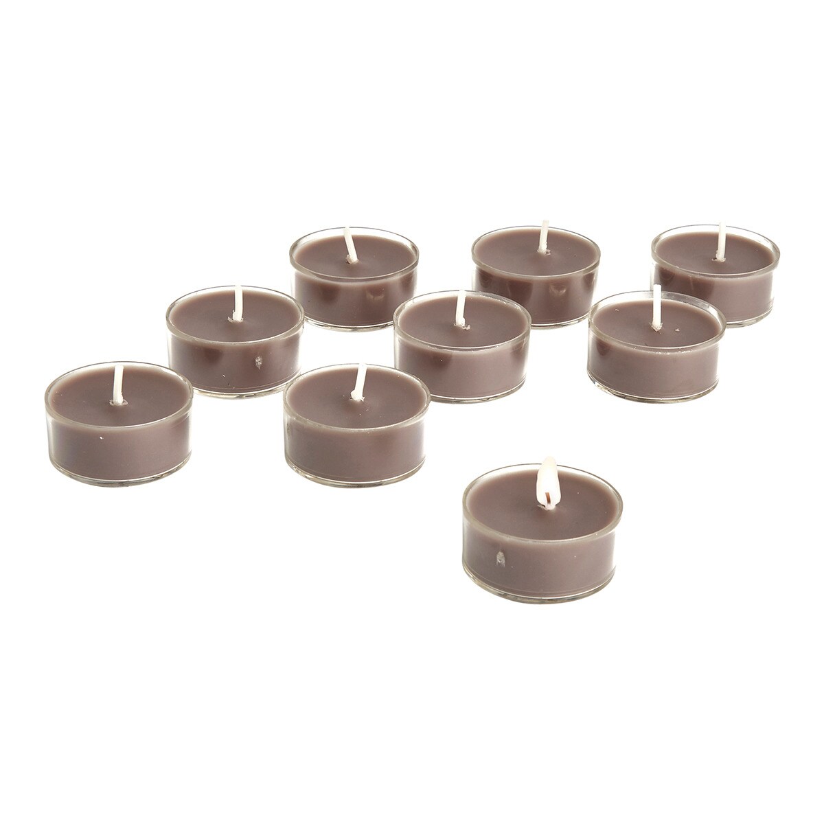 Lot de 9 bougies tealight Ambre et Santal