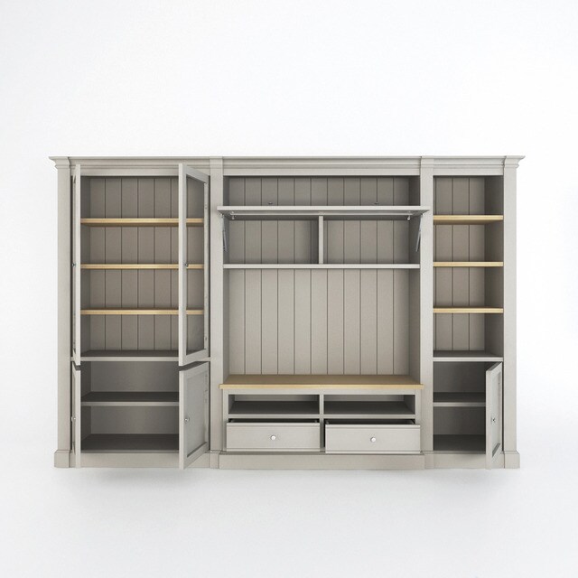 Mueble de salón con vitrina izquierda y módulo superior de cristal 336