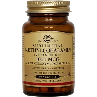 Methycobalamin Vitamina B12 Sublingual 1000mcg frasco 30 unidades - Solgar
