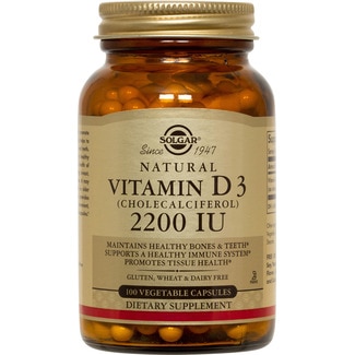 Vitamina D3 2200UI frasco 100 cápsulas - Solgar