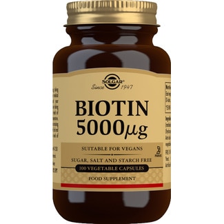 Biotina 5000µg frasco 100 cápsulas - Solgar