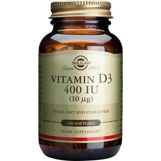 Vitamina D3 400UI frasco 100 cápsulas - Solgar