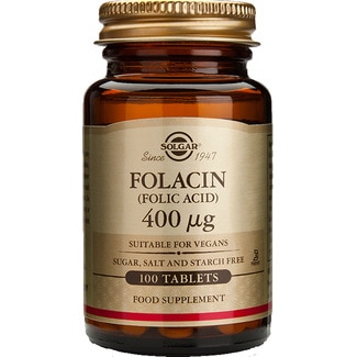 Folacin Acido Fólico 400µg frasco 100 comprimidos - Solgar