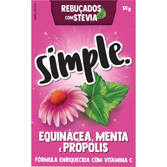 Simple Rebuçados com Stevia de Equinácea, Menta e Própolis embalagem 50 g