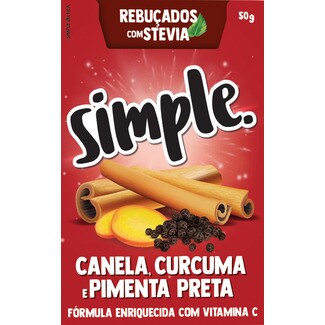 Simple Rebuçados com Stevia de Canela, Curcuma e Pimenta Preta embalagem 50 g