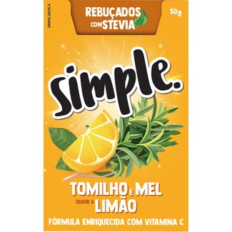 Simple Rebuçados com Stevia de Tomilho e Mel com Sabor a Limão embalagem 50 g
