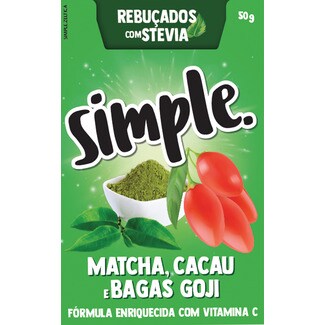 Simple Rebuçados com Stevia de Matcha, Cacau e Bagas de Goji embalagem 50 g