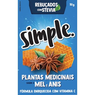 Simple Rebuçados com Stevia de Plantas Medicinais com Sabor a Mel e Anis embalagem 50 g