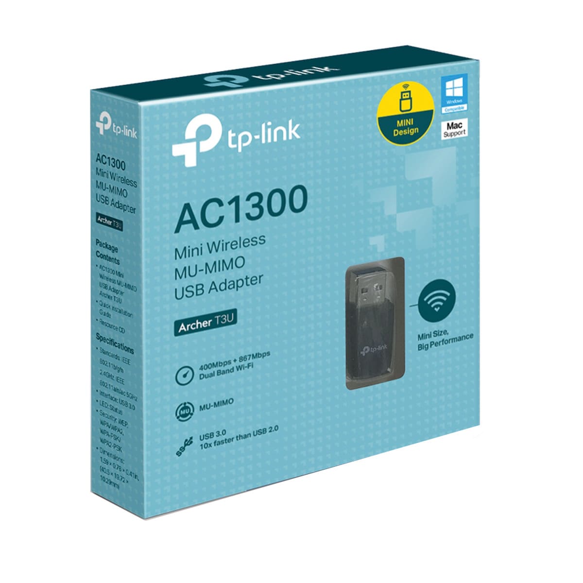 Mini Adaptador USB TP-Link Archer T3U MU-MIMO AC1300 2