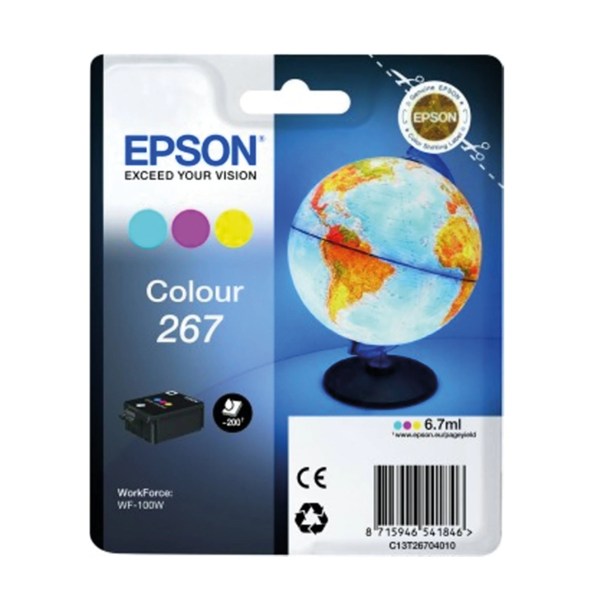 Cartucho de tinta original Epson 267 Tri-Color (C13T26704010) Multicolor-1