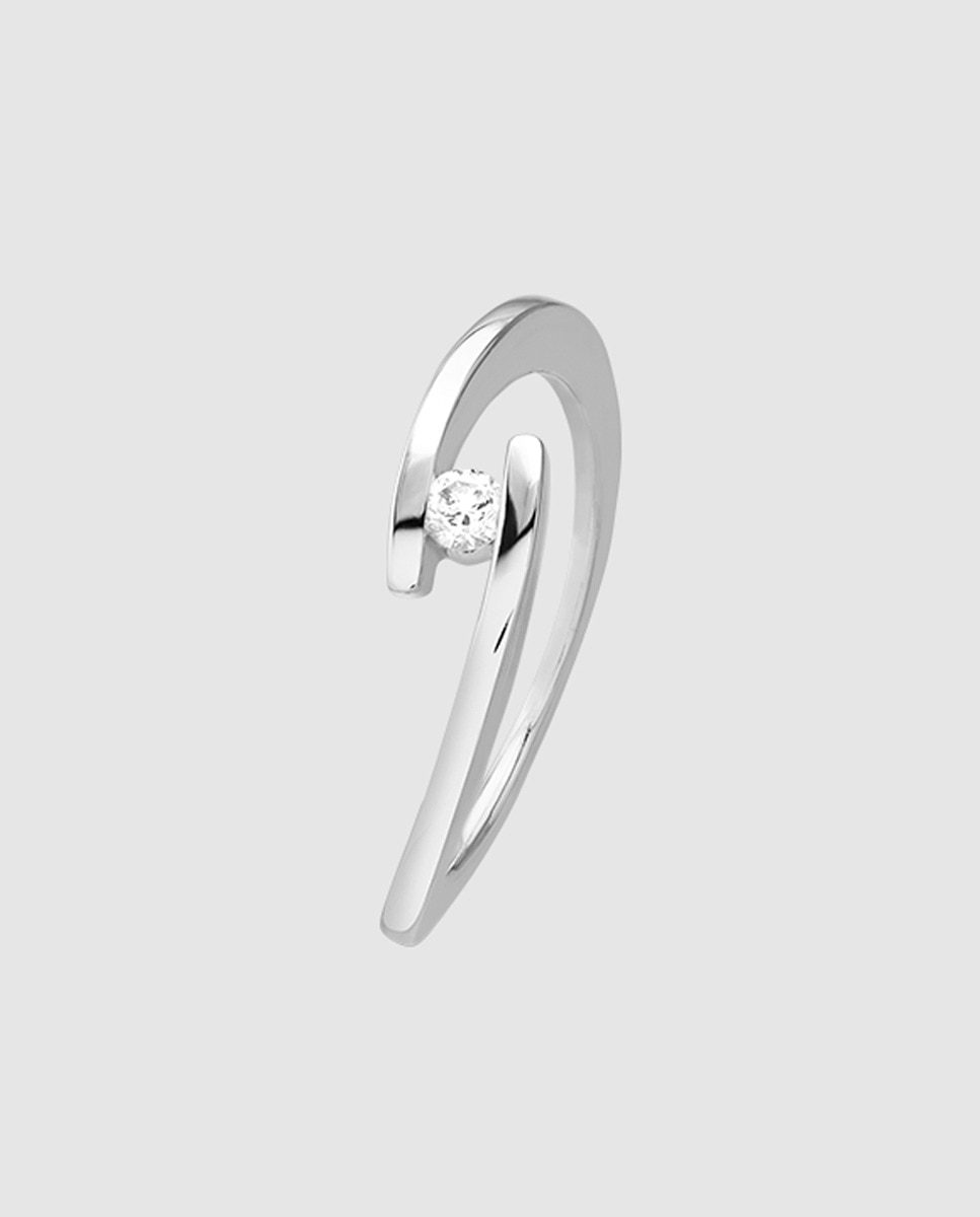 Imagem 0 de Anel Solitário Black & White de Ouro com Diamante