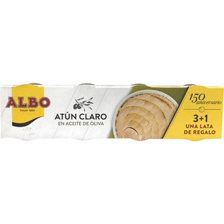 atún claro en aceite de oliva pack 3 lata 67 g neto escurrido - Albo