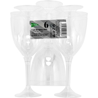 copa transparente para agua o vino reutilizable paquete 6 unidades - El Corte Ingles