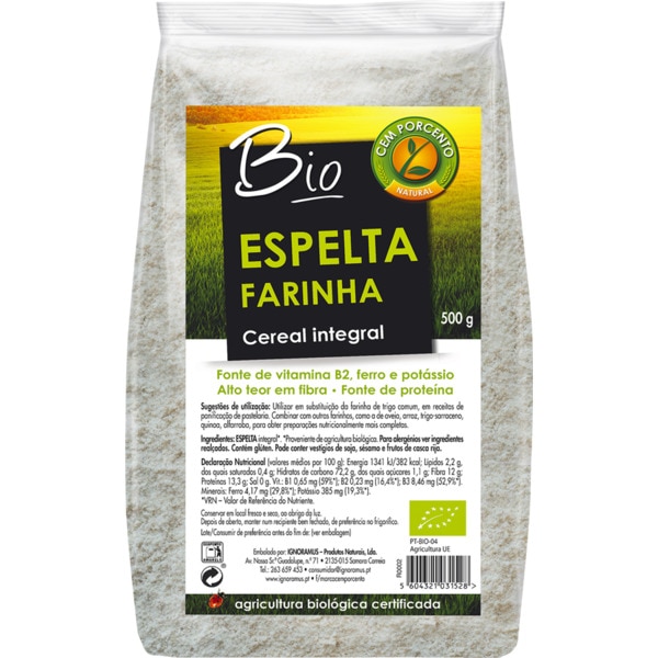 Farinha de Espelta Integral Biológica embalagem 500 g