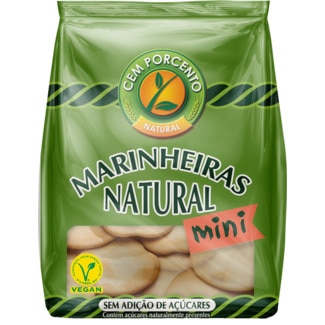 Mini Bolachas Marinheiras Natural Vegan e sem Adição de Açúcar embalagem 50 g - Cem Porcento