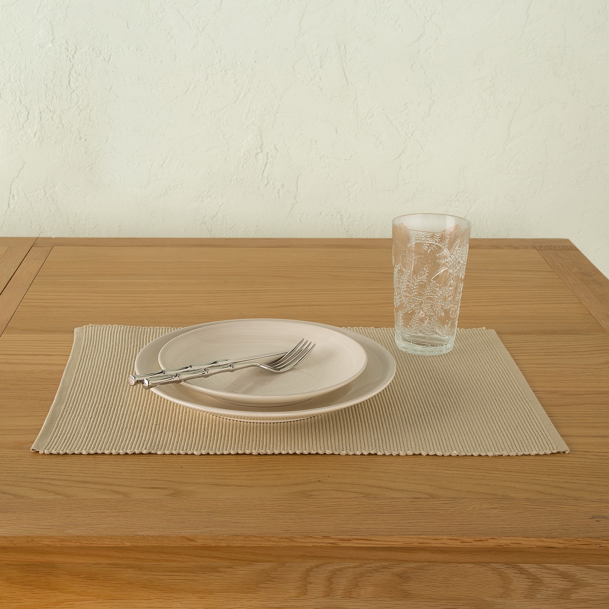 Conjunto de 2 individuais em algodão sustentável Basic Areia-2