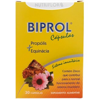 Biprol Propólis e Equinácea Sistema Imunitário embalagem 30 cápsulas
