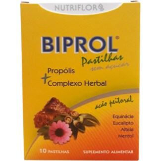 Biprol Pastilhas de Própolis e Complexo Herbal embalagem 10 unidades