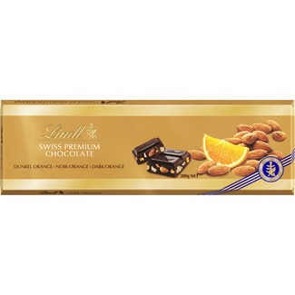 chocolate negro con naranja y almendras tableta 300 g - Lindt Swiss Premium