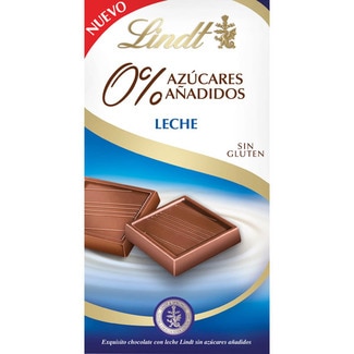 chocolate con leche 0% azúcares añadidos sin gluten tableta 100 g - Lindt