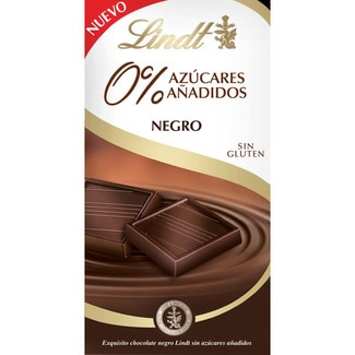 chocolate negro sin azúcares añadidos y sin gluten tableta 100 g - Lindt