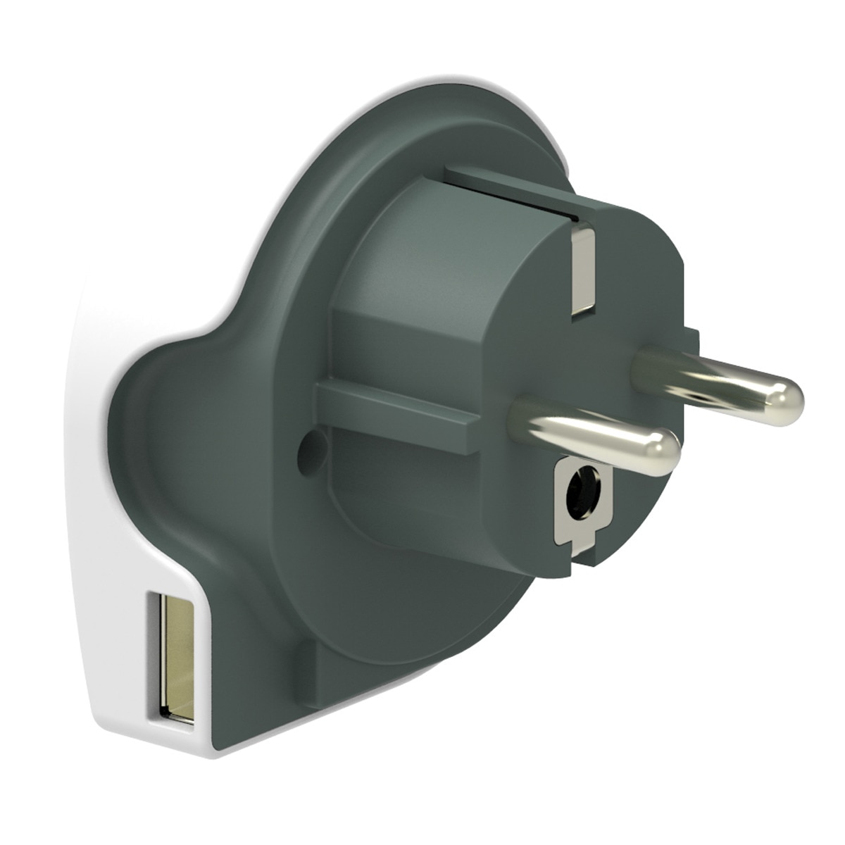 Adapatador de viaje Inves World to Europe con USB Blanco-3