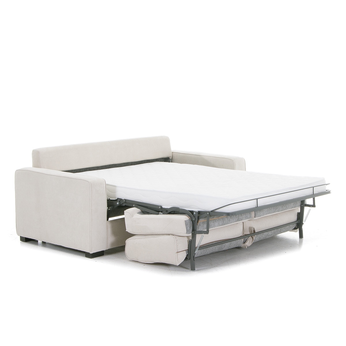 Sofá-cama estofado de 3 lugares 224 cm Padua Bege-5