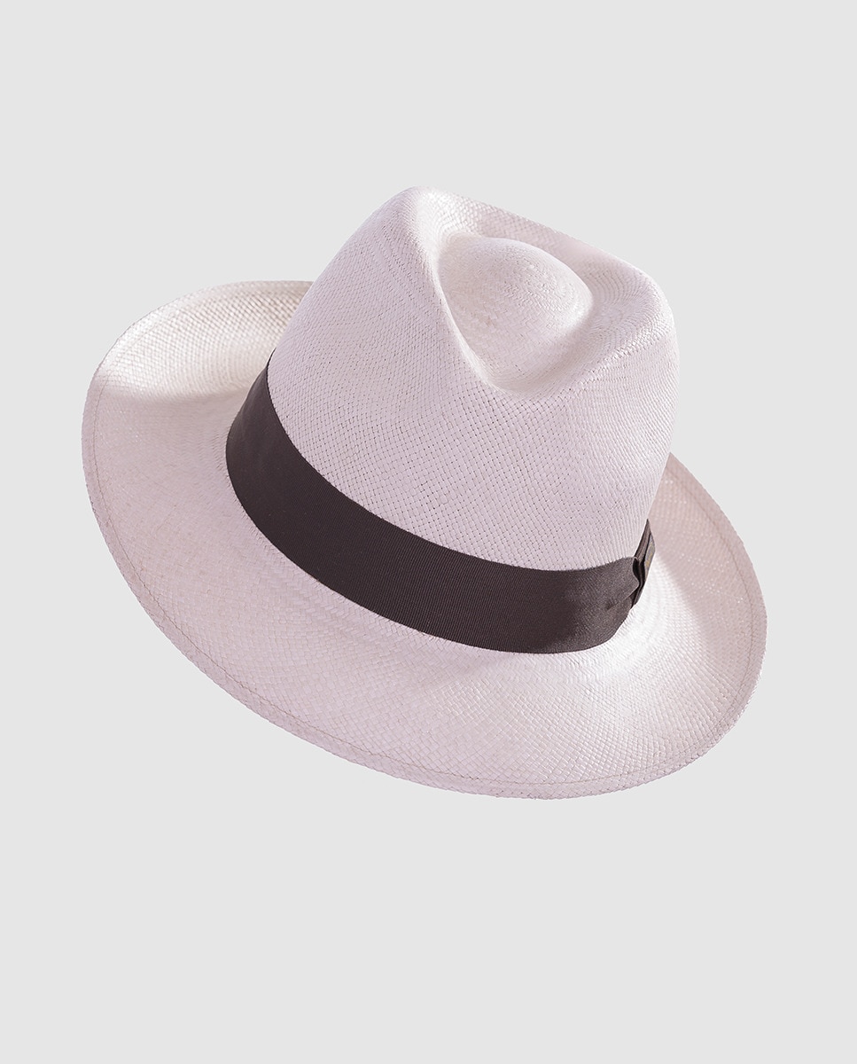 Chapéu de homem Panamania bege Branco-2