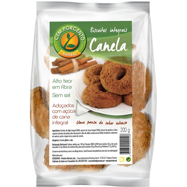 Biscoitos Integrais de Canela embalagem 200 g