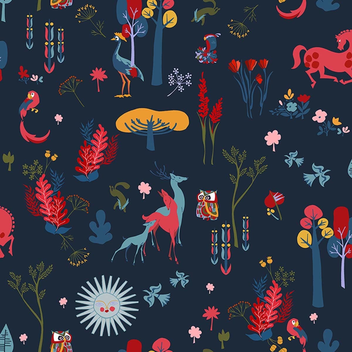 Papel de parede animais Coordonne Azul-marinho-1