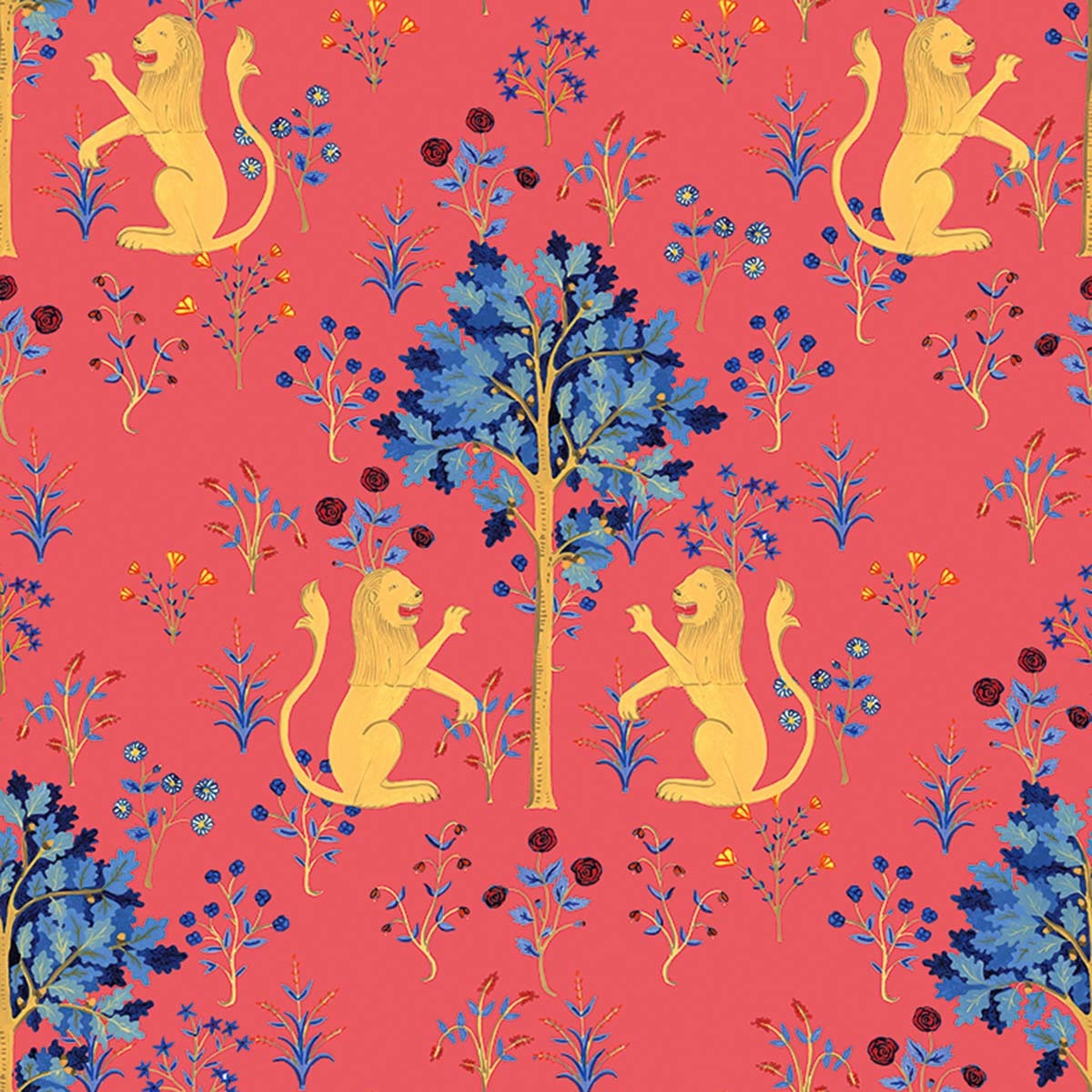 Papel de parede leões Coordonne Vermelho-1