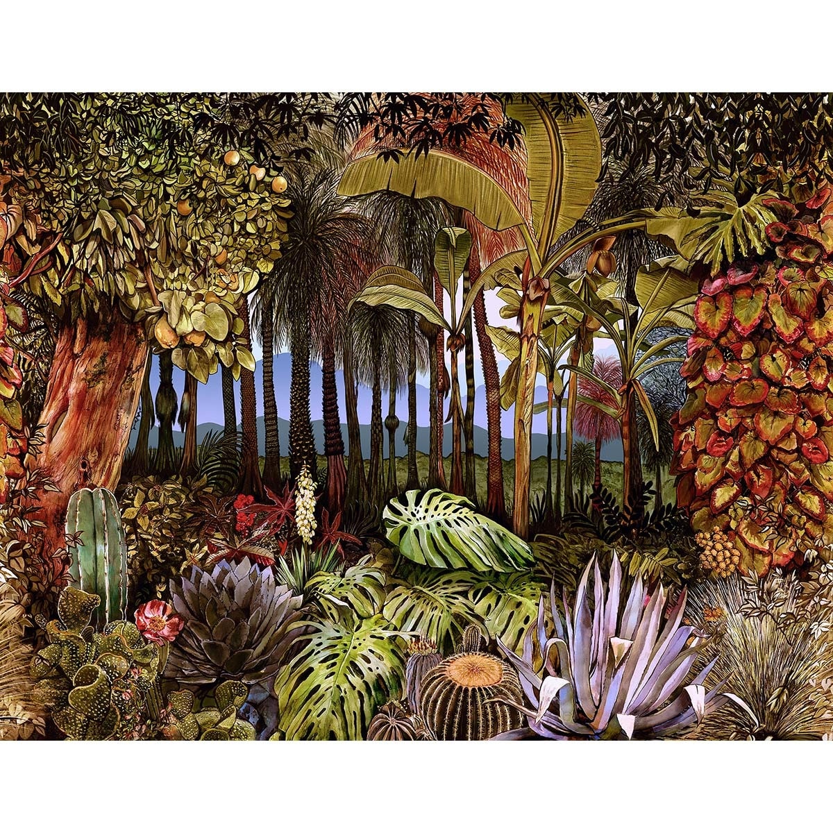 Papel de parede fotográfico TNT selva Coordonne Multicolor-1
