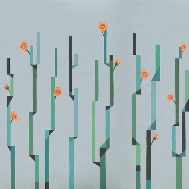 Imagem 0 de Papel de parede fotográfico TNT floral geométrico Coordonne