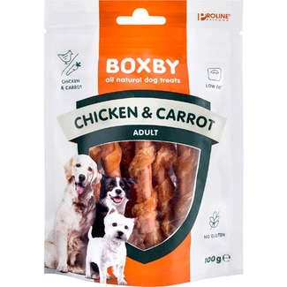 sticks de pollo y zanahoria para perros envase 100 g - Boxby