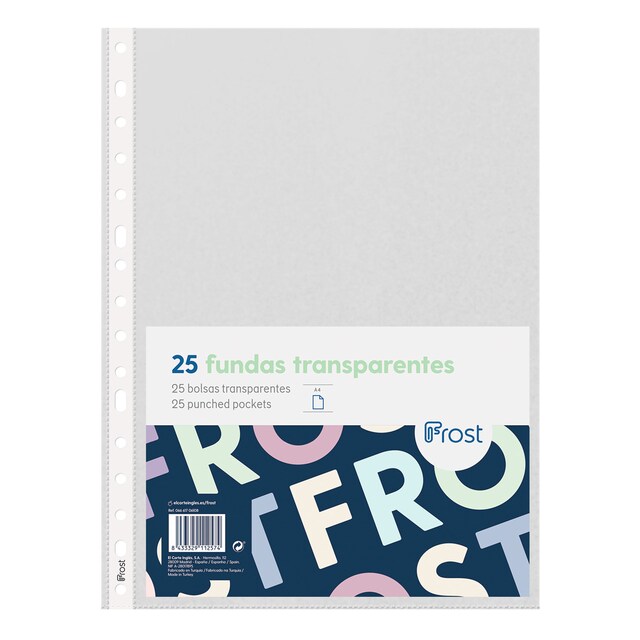 Imagen 0 de Pack 25 Fundas Multitaladro A4 Frost Cristal