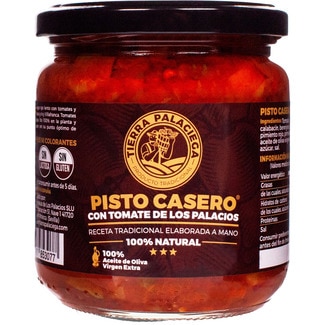 pisto casero con tomate de los Palacios y aceite de oliva virgen extra frasco 340 g - Tierra Palaciega