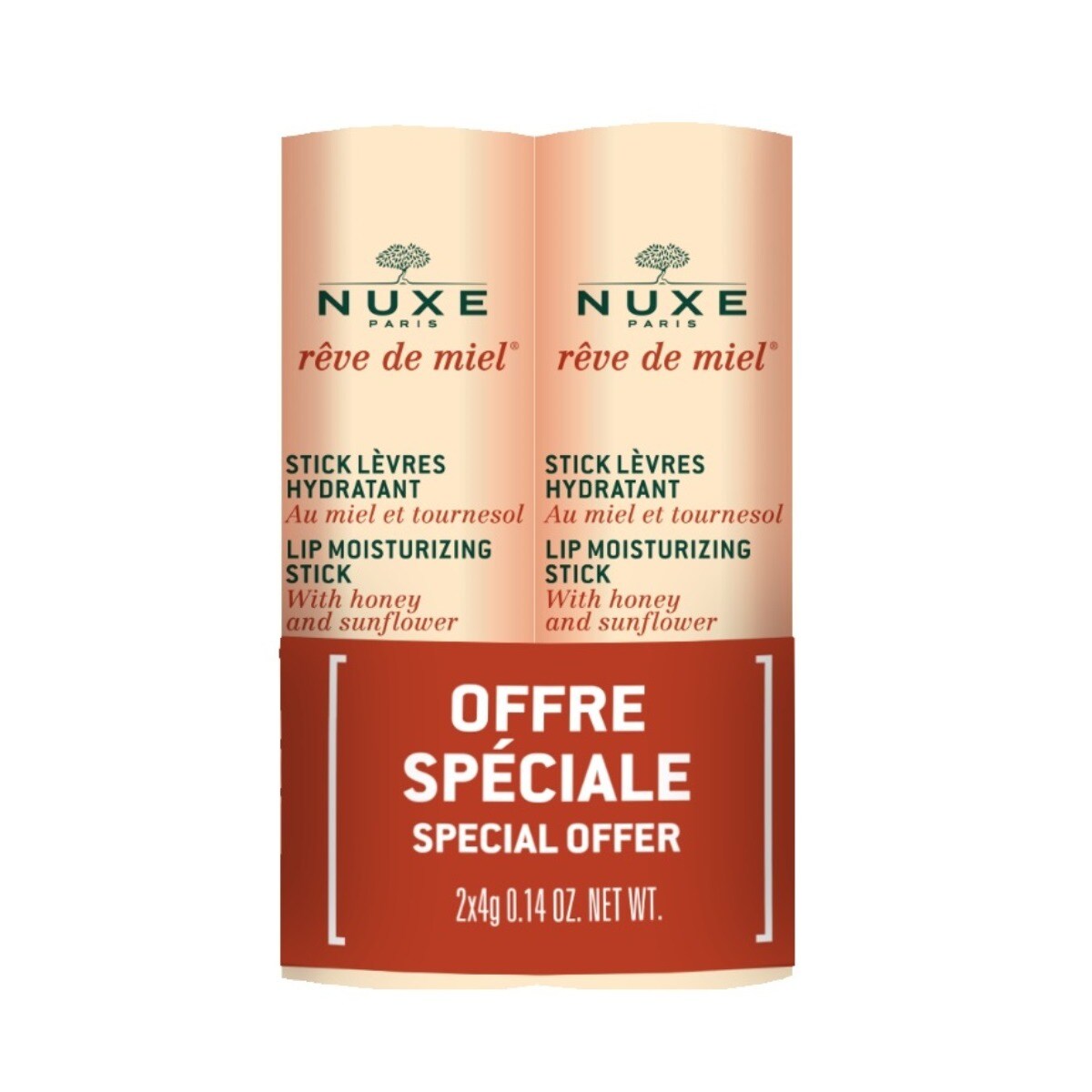 Rêve de Miel Stick Lèvres Hydratant 2x4g Nuxe 1