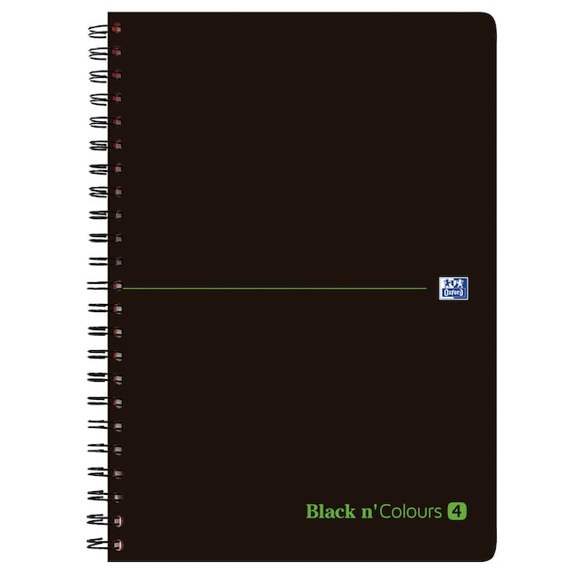 Imagen 0 de Cuaderno Espiral Microperforado Black'n Colours 120 Hojas Tapa Plástico Black & Colors 3 Separadores Extraíbles Oxford