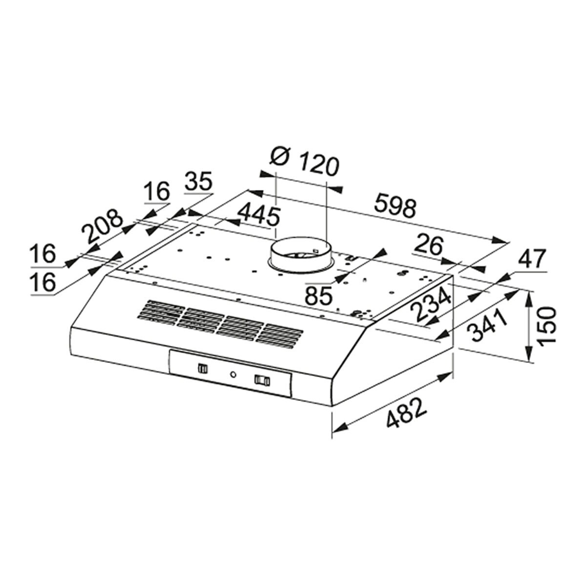 Campana convencional Mepamsa iluminación Led - Brisa Plus 60 Negro Negro-2